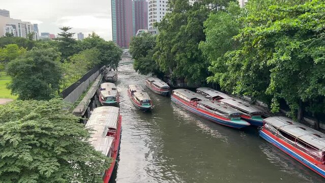 Express Boat Transportation in Saen Saep Canal in Bangkok