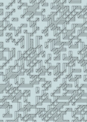 Implementation of Edward Zajec&rsquo;s &ldquo;Il Cubo&rdquo; from 1971. Essentially a Truchet tile set of 8 tiles and rules for placement art illustration