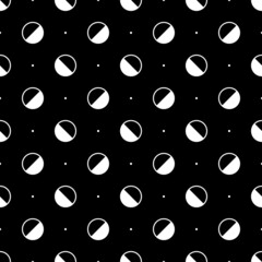 Circles, dots seamless pattern. Dot, circle shapes motif. Circular figures backdrop. Rounds background. Geometric wallpaper. Digital paper, textile print, abstract ornament. Vector illustration.
