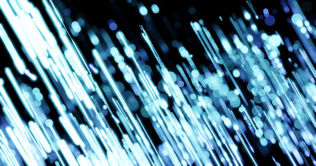 Render with soft blue bokeh and curved lines