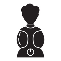 Black silhouette humidifier icon.Aroma diffuser.Air filter black glyph.Air cleaning device. Isolated on white background. Vector flat illustration.