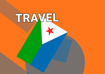 Djibouti travel. Government flag on colorful.  Djibouti  Djibouti travel concept