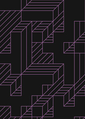 Implementation of Edward Zajec’s “Il Cubo” from 1971. Essentially a Truchet tile set of 8 tiles and rules for placement art illustration