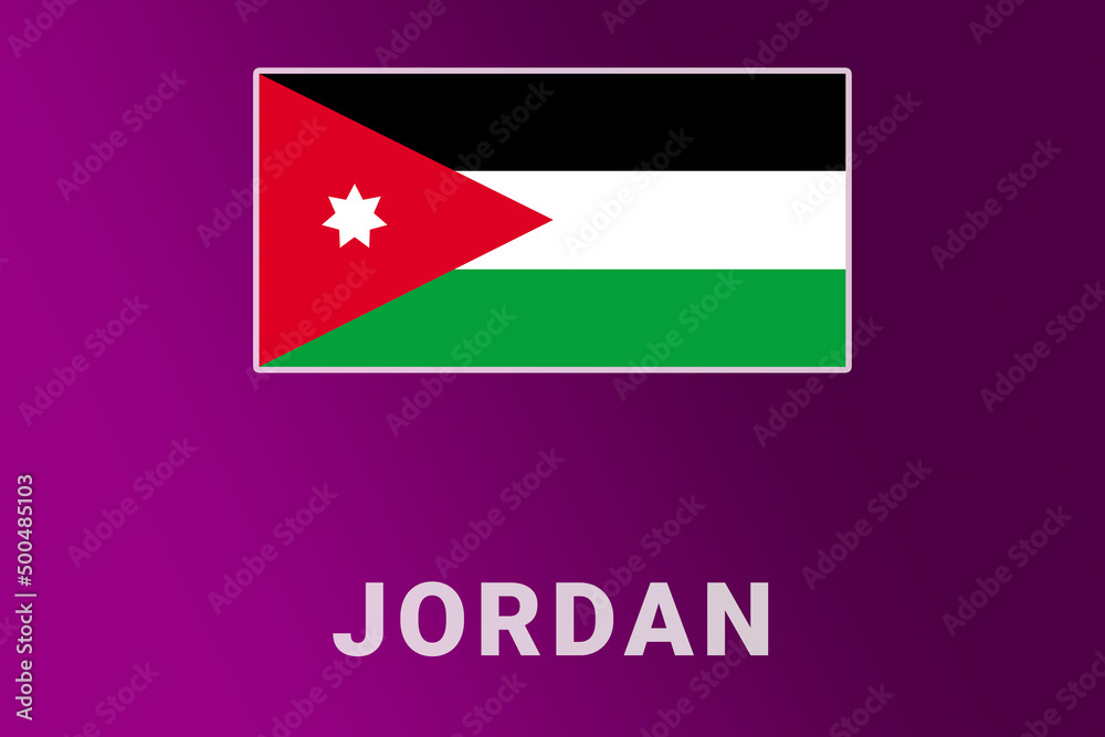 Wall mural Jordan  flag. JO national banner. Jordan  patriotism symbol and name.