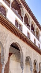 Palais de l'Alhambra à Grenade , style arabo-andalou, en Andalousie dans le sud de l'Espagne