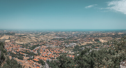 Rooftops and scenic landscape views from San Marino, San Marino - 12.07.2021