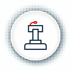 Line Stage stand or debate podium rostrum icon isolated on white background. Conference speech tribune. Colorful outline concept. Vector