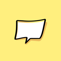 cartoon speech bubbles on yellow background Different doodle forms for your text, dialogs icon images jpeg Blank with text place.hand drawn shapes isolated hand drawn speech bubbles isolated. 