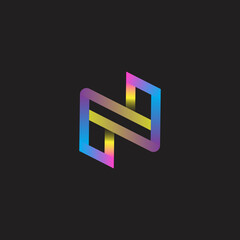 Modern N letter mark icon logo design
