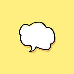 cartoon speech bubbles on yellow background Different doodle forms for your text, dialogs icon images jpeg Blank with text place.hand drawn shapes isolated hand drawn speech bubbles isolated. 