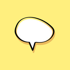 cartoon speech bubbles on yellow background Different doodle forms for your text, dialogs icon images jpeg Blank with text place.hand drawn shapes isolated hand drawn speech bubbles isolated. 
