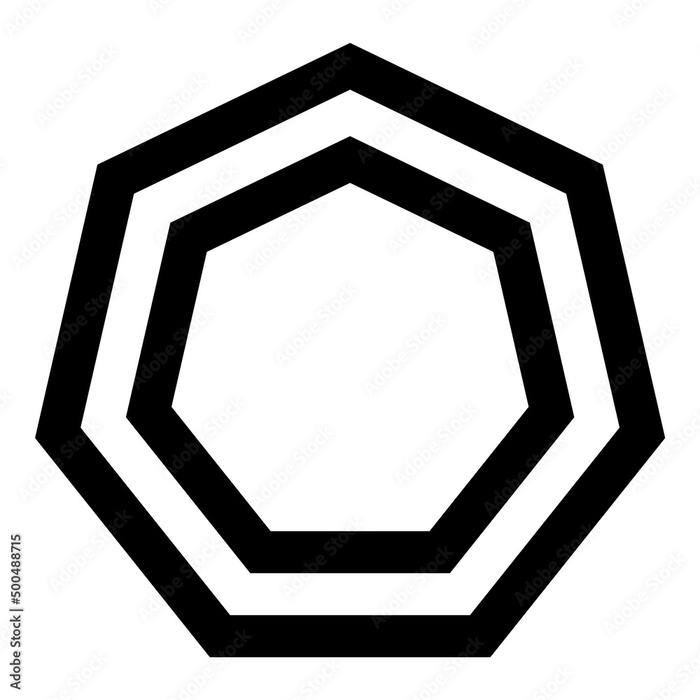 Wall mural polygon heptagon flat icon isolated on white background