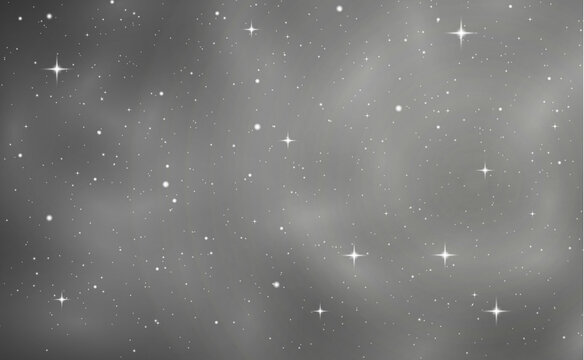 Space grey bakground star, starry foggy night sky
