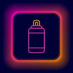 Glowing neon line Punching bag icon isolated on black background. Colorful outline concept. Vector