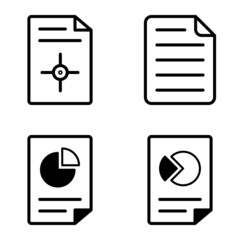 Docs1-2 Flat Icon Set Isolated On White Background