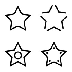 Stars Flat Icon Set Isolated On White Background