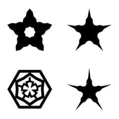 Wavestar Flat Icon Set Isolated On White Background