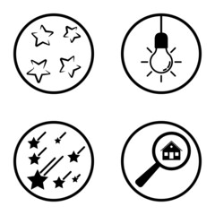 Circles1-2 Flat Icon Set Isolated On White Background