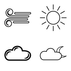 Weather Flat Icon Set Isolated On White Background