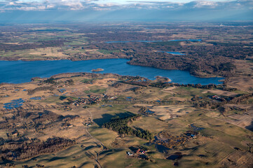 Fototapeta na wymiar Aerial view of Warmia landscape, Poland