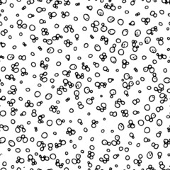 Vector seamless pattern with hand drawn bubbles, repeatable minimalistic background. Repeatable one color backdrop.