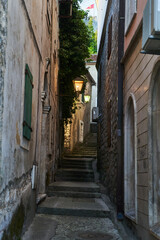 Fototapeta na wymiar View of the streets of the old town Herceg Novi in Montenegro. High quality photo