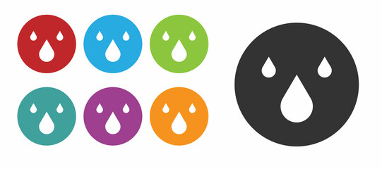 Black Water drop icon isolated on white background. Set icons colorful. Vector