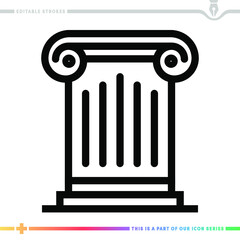 Line icon for pillar of the community illustrations with editable strokes. This vector graphic has customizable stroke width.