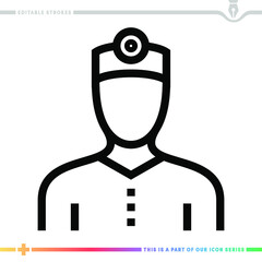 Line icon for dentist's appointment illustrations with editable strokes. This vector graphic has customizable stroke width.