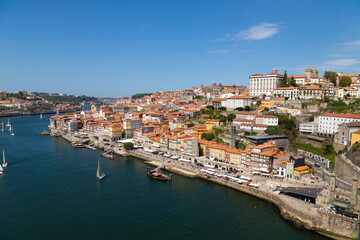 Naklejka na ściany i meble Porto cityscape seen from Gaia, Portugal 