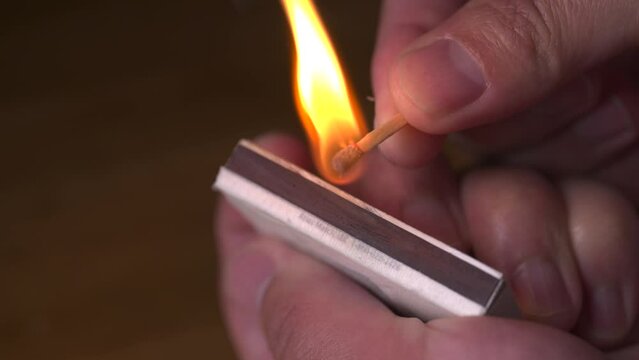 close up image of firing match 