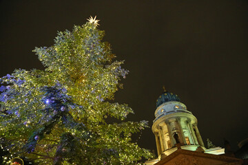 Christmas tree and French Cathedral - Berlin, Germany