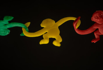 Plastic color monkeys figure,  entertainment classic game