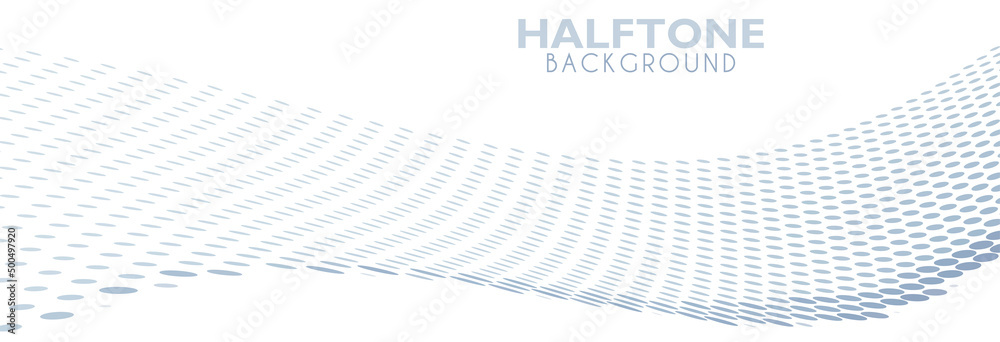 Poster Abstract halftone wave. Simple vector graphics