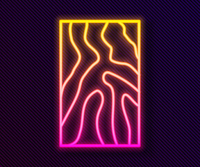 Glowing neon line Wooden beam icon isolated on black background. Lumber beam plank. Vector