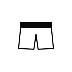 Shorts, Casual, Pants Solid Line Icon Vector Illustration Logo Template. Suitable For Many Purposes.