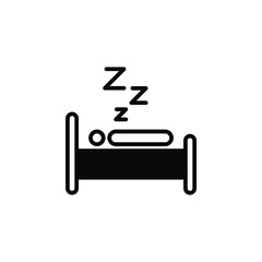 Bed, Bedroom Solid Line Icon Vector Illustration Logo Template. Suitable For Many Purposes.