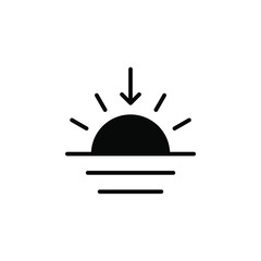 Sunrise, Sunset, Sun Solid Line Icon Vector Illustration Logo Template. Suitable For Many Purposes.