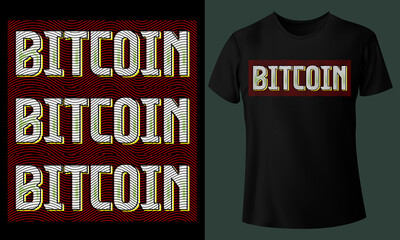 Bitcoin Cryptocurrency Typography T-Shirt Design