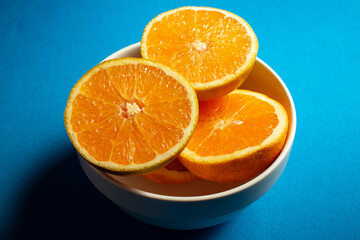 orange on a blue