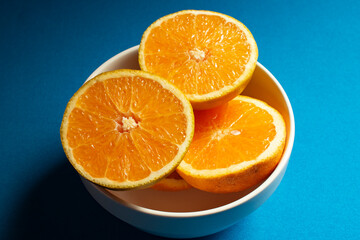 orange on a blue
