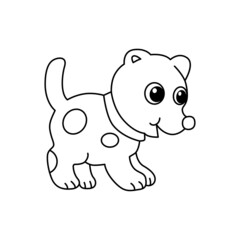 Cute dog cartoon coloring page illustration vector. For kids coloring book.