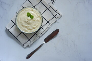 a bowl of diplomat cream 