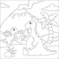 coloring dragon and friend