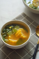 a bowl of vegetable soup 