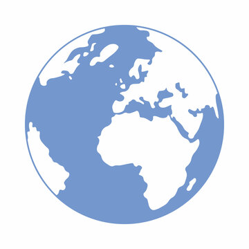 white and blue earth globe vector image illustration on white background