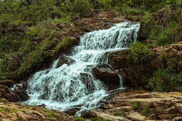 waterfall in Serra do Gandarela in Conceição do Rio Acima city, Minas Gerais State, Brazil