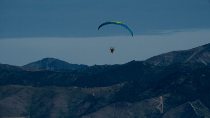 Paraglider near Hanmer Springs, New Zealand