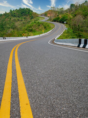 Fototapeta premium Take a photo 3-shape curve of Nan Province, Thailand.