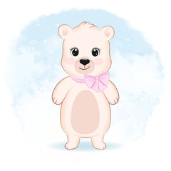 Cute little Bear animal cartoon illustration